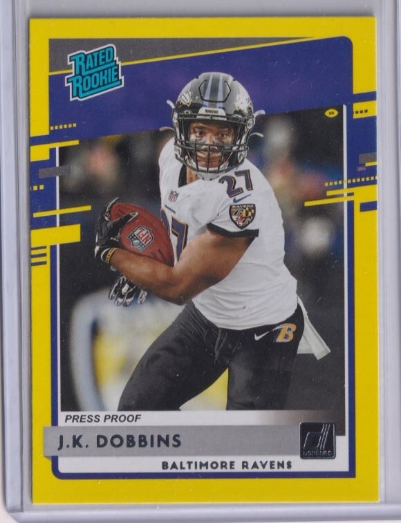2020 Donruss Press Proof Yellow #311 J.K. Dobbins RR RC