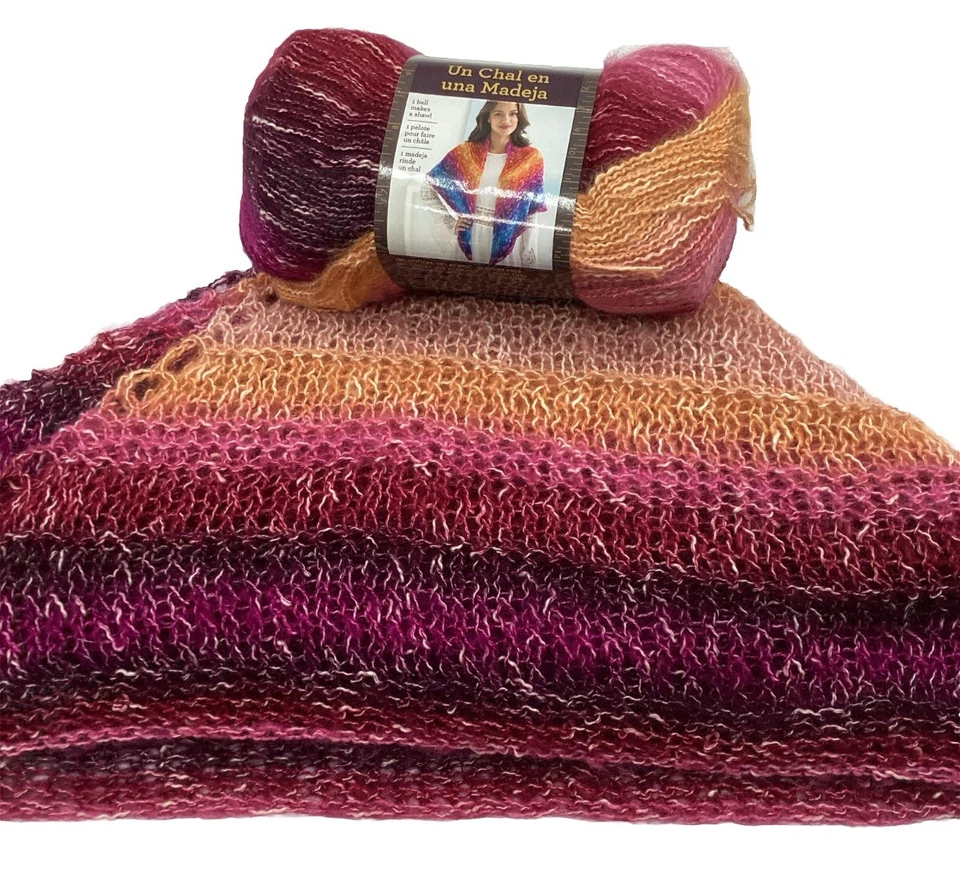 Lion Brand Shawl in a Ball Yarn "Community Coral" 3 Skeins #350 - Image 2 of 4