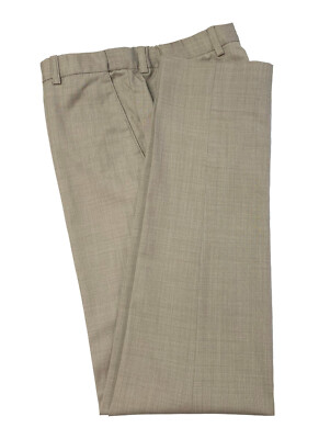 Allure Men Khaki Brown Pants Ultra Slim Fit Flat Front Dress Chino Tapered Leg