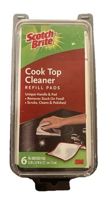 Scotch Brite 3M Cook Top Cleaner Refill Pads 6 Pack Pre-Moistened Pads New