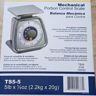 Taylor TS5-5 Mechanical Portion Control Scale 5lb Stainless Steel Rotating Dial 