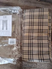 VHC Brands Sawyer Mill Charcoal Plaid Curtain Set 84 x 40 Lined  Orig Package