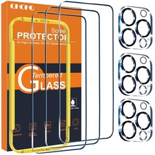 iPhone 15 Pro Max 3 Pack 9H Hardness Tempered Glass Screen Protector Film Cover