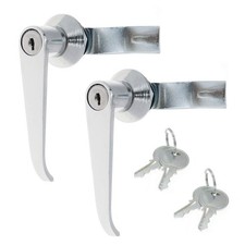 2 Pcs Chrome Alloy Handle Cabinet Locks Distribution Cabinet Door Handle Lock...