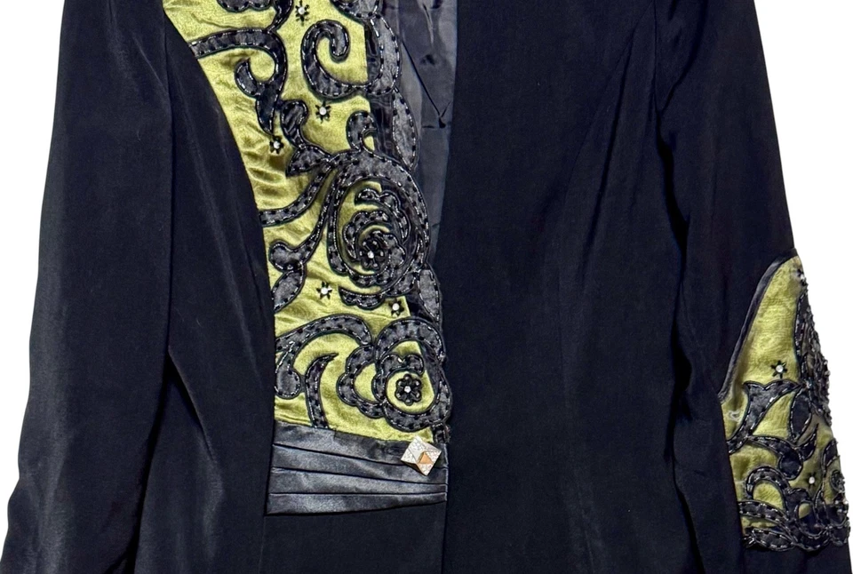 Винтажный женский бархатный блейзер Y2K Ashro Whimsigoth Fairy гранж размер 10 эфирный - Изображение 2 из 4