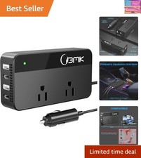 BMK 200W Car Power Inverter 12V DC to 110V AC Converter with 2 AC Outlets 4...