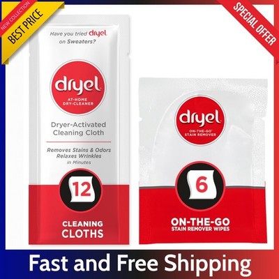 At Home Dry Cleaner Refill 12 Loads - Dry Clean Only Clothes w/ Stain Remover...