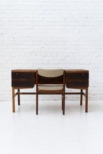 Danish Rosewood Double Pedestal Desk - Mid Century 1960s - Read Desc