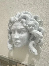 Medusa Head Of Snakes 9x8x3 Wall Sculpture Mount Hang Greek Mythology Decor