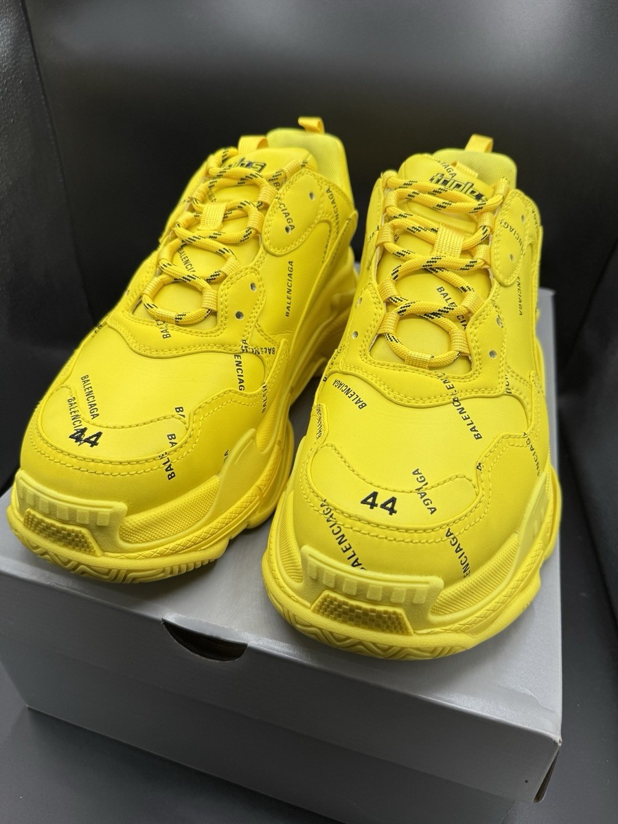BALENCIAGA TRIPLE Sスニーカー 43 ALLOVER LOGO Balenciaga Triple S Allover Logo Black メンズ - 536737 W2FA1