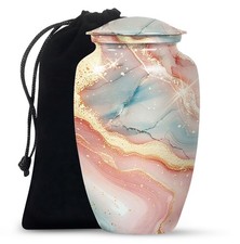 Golden Abstract Large Cremains Urn For Adult Man Woman Ashes 10 Inch