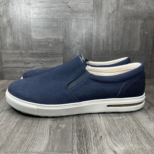 Birkenstock Bend Slip-On Mens 12 Navy Blue Knit Suede Comfort Sneakers NEW - Picture 5 of 7