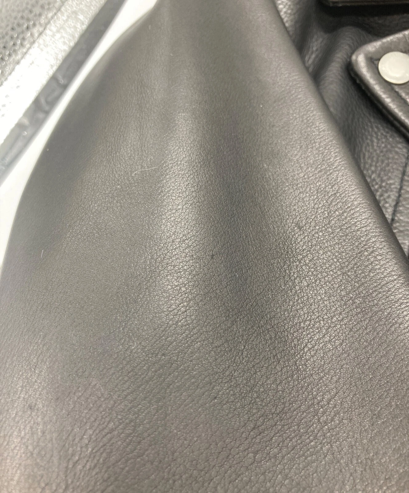 BEAMS PLUS Double Leather Riders Jacket Men's Size S Black - product detail image 7