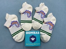 NEW-BOMBAS 4 Pairs Women Honeycomb Ankle Socks Size Med White Pangolin pattern