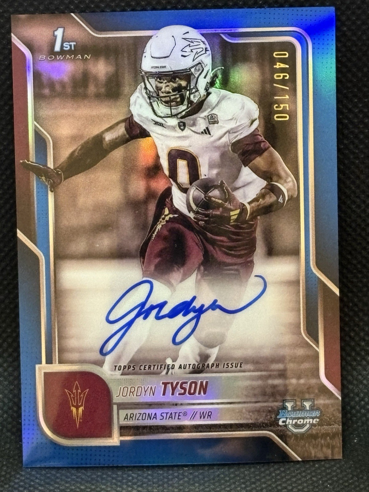 2025 Bowman Chrome U JORDYN TYSON 1st Bowman Blue On-Card Auto #d #d /150 SP