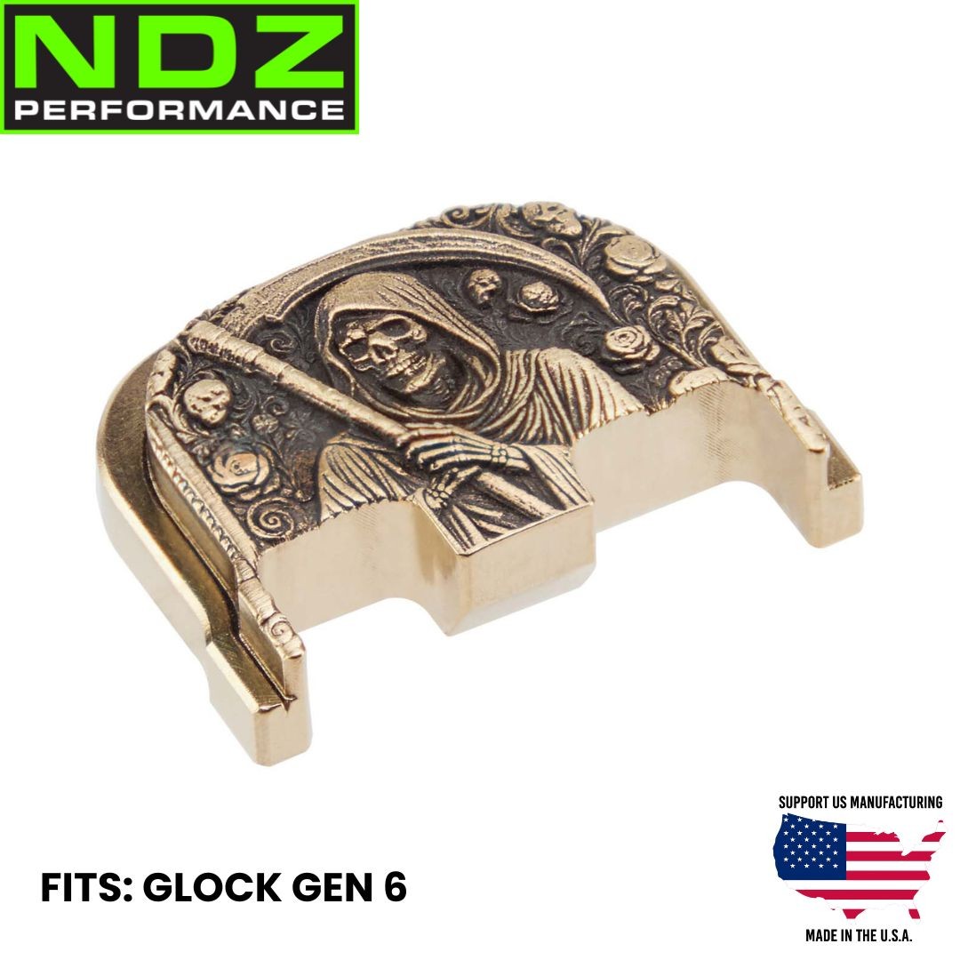 NDZ Glock Gen 6 Slide Back Plate Brass 3D Engraved G17 G19 19X G45