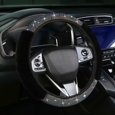 Bling Fluffy Steering Wheel Cover For Women Girls Rhinestone Diond