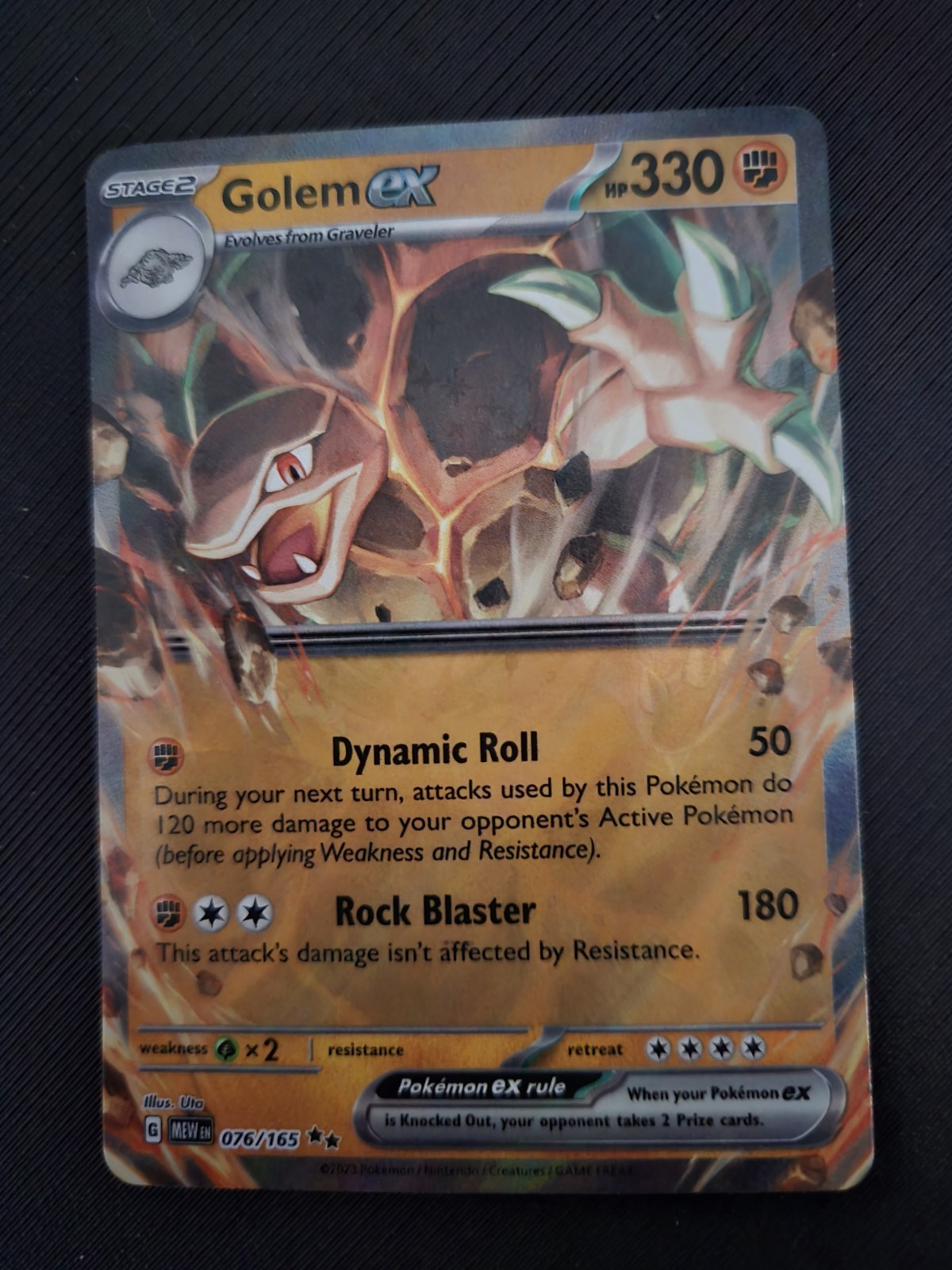 Golem EX 76/165 Holo Ultra Rare Scarlet And Violet Pokemon 151 Card