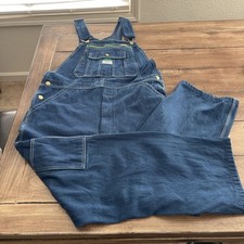 Liberty Overalls Mens 36x30 Blue Jean Denim Dark Bibs Work Farm Ranch Carpenter