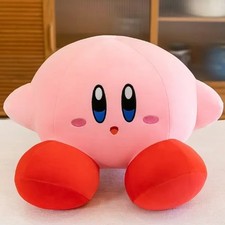 2026 30cm Badge Star Kirby Plush Doll Big Soft Cartoon Pillow Anime Stuffed Toy