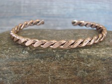 Native American Navajo Twisted Copper Bracelet by Tahe