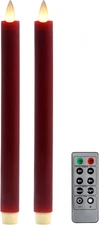 Flameless Taper Candles Flickering with Remote and Timer, 3D Moving Flame Taper