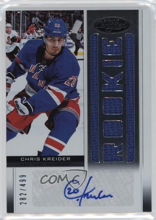2012-13 Certified Freshman Fabrics 282/499 Chris Kreider #183 Rookie Auto RC f0l