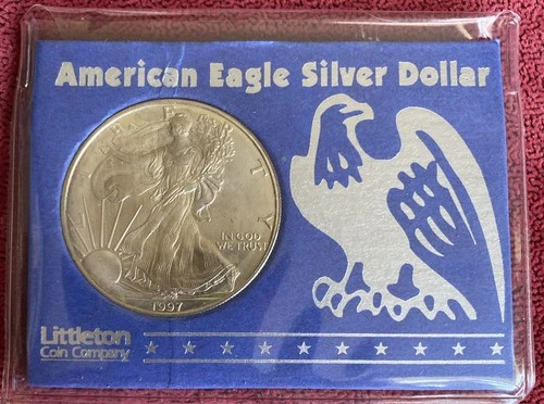 1997 American Eagle Walking Liberty 1 oz Silver Uncirculated Toning Littleton