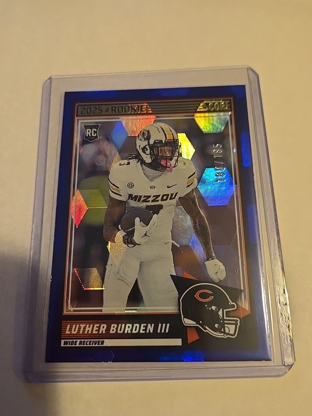 2025 Score Luther Burden III #18 Blue Cubic /185 (RC)