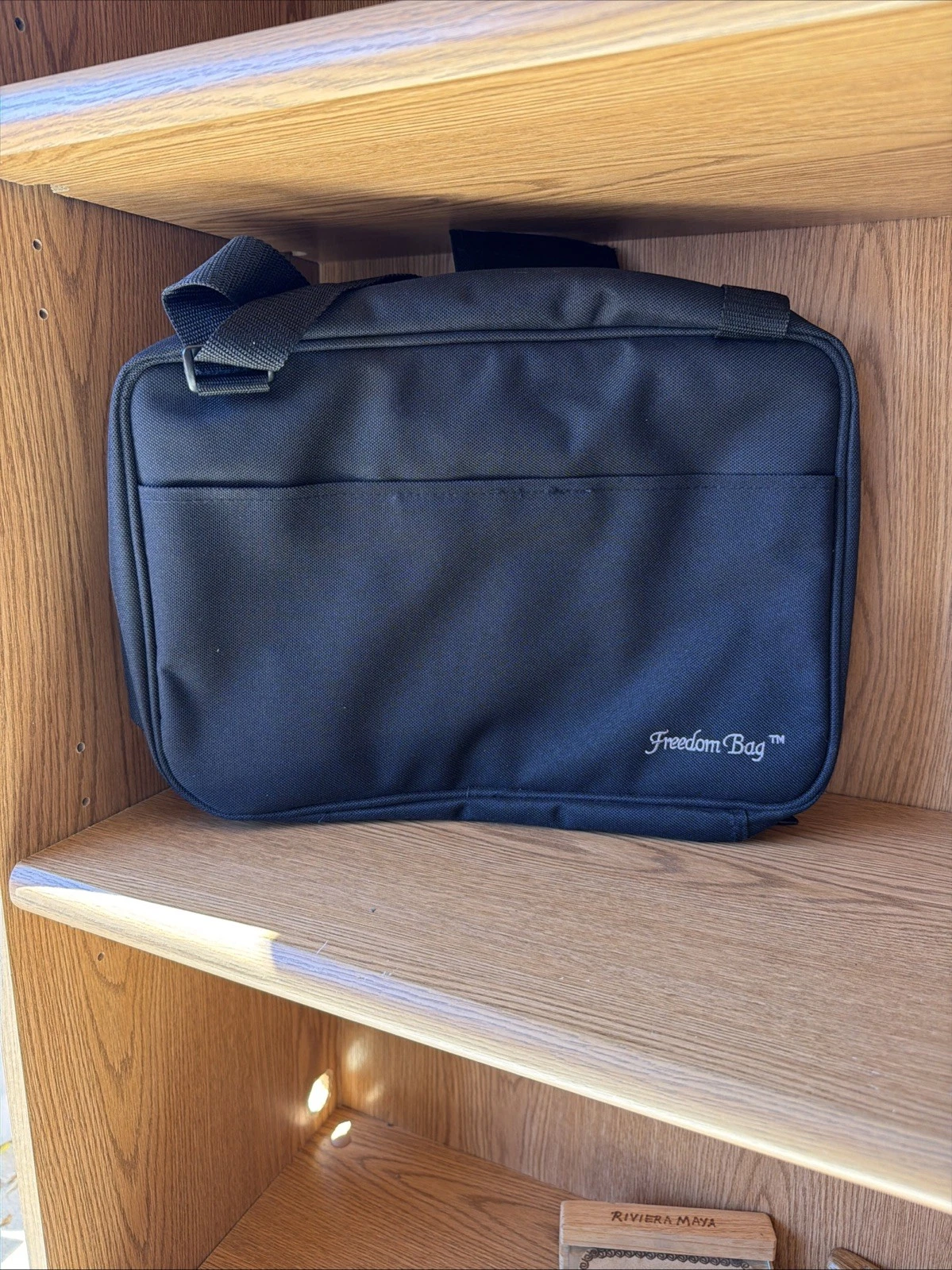Freedom Bag QVC Travel Case Makeup Bag Organizer Toiletry Tote Straps Black VTG