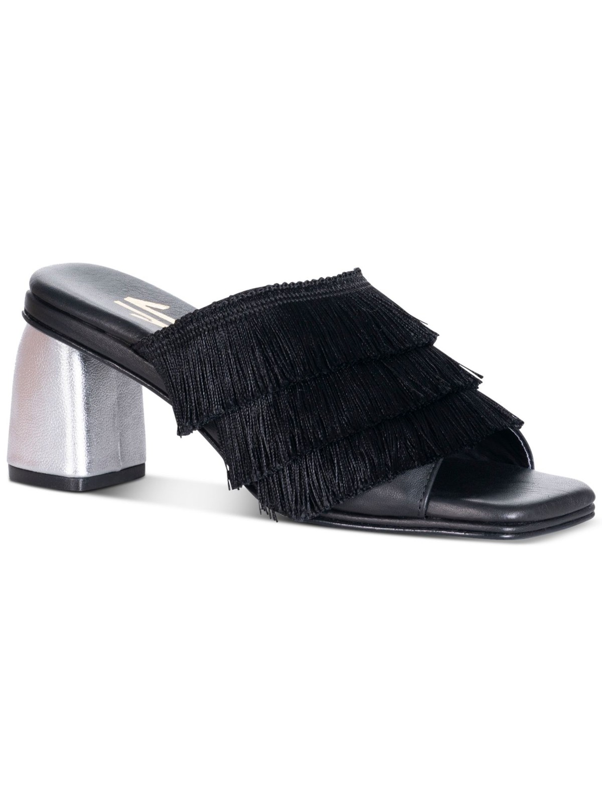 SILVIA COBOS женские черные босоножки-слипоны на кожаном каблуке-чача с бахромой 7 4690₽