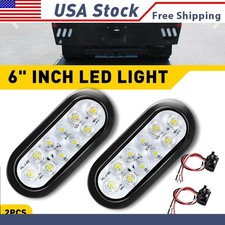 2x 6 Oval White 10 Led Trailer Truck Sealed Reverse Back-up Tail Lights 12v Er 2x 6 Oval White 10 Led Trailer Truck Sealed Reverse Back-up Tail Lights 12v Er