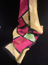 Adrienne Vittadini 100 Silk Scarf Multi Vibrant Colors 36" square-New with Tag