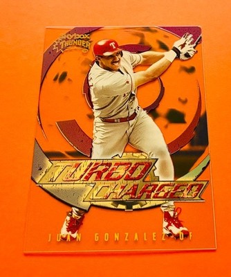 1999 SkyBox Thunder Turbo-Charged Acetate Juan Gonzalez - Tough 1:72 Pull Gonzo