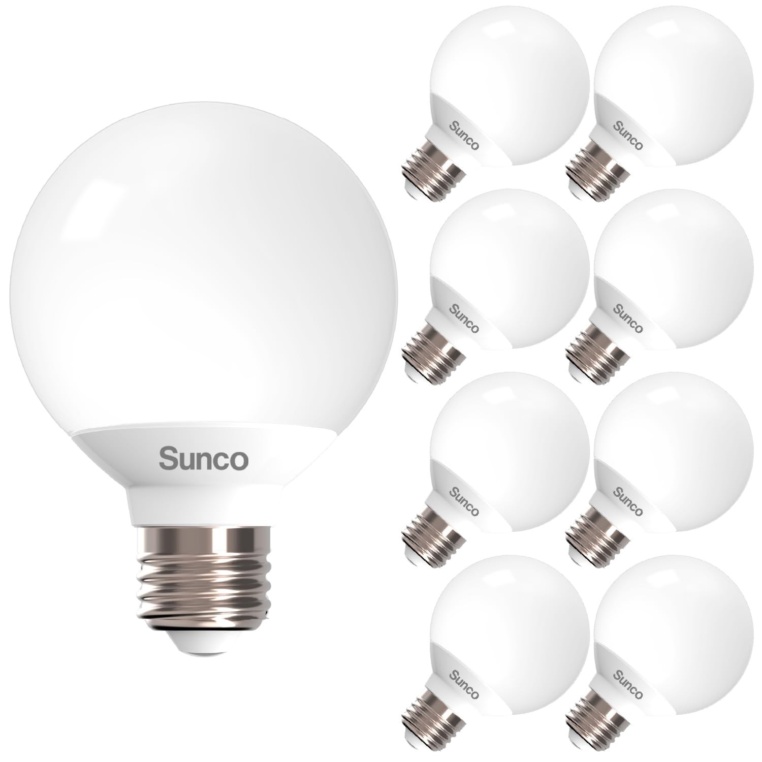 Sunco 8 Pack G25 LED Light Bulbs, 8 Count (Pack of 1), 3000k Warm White