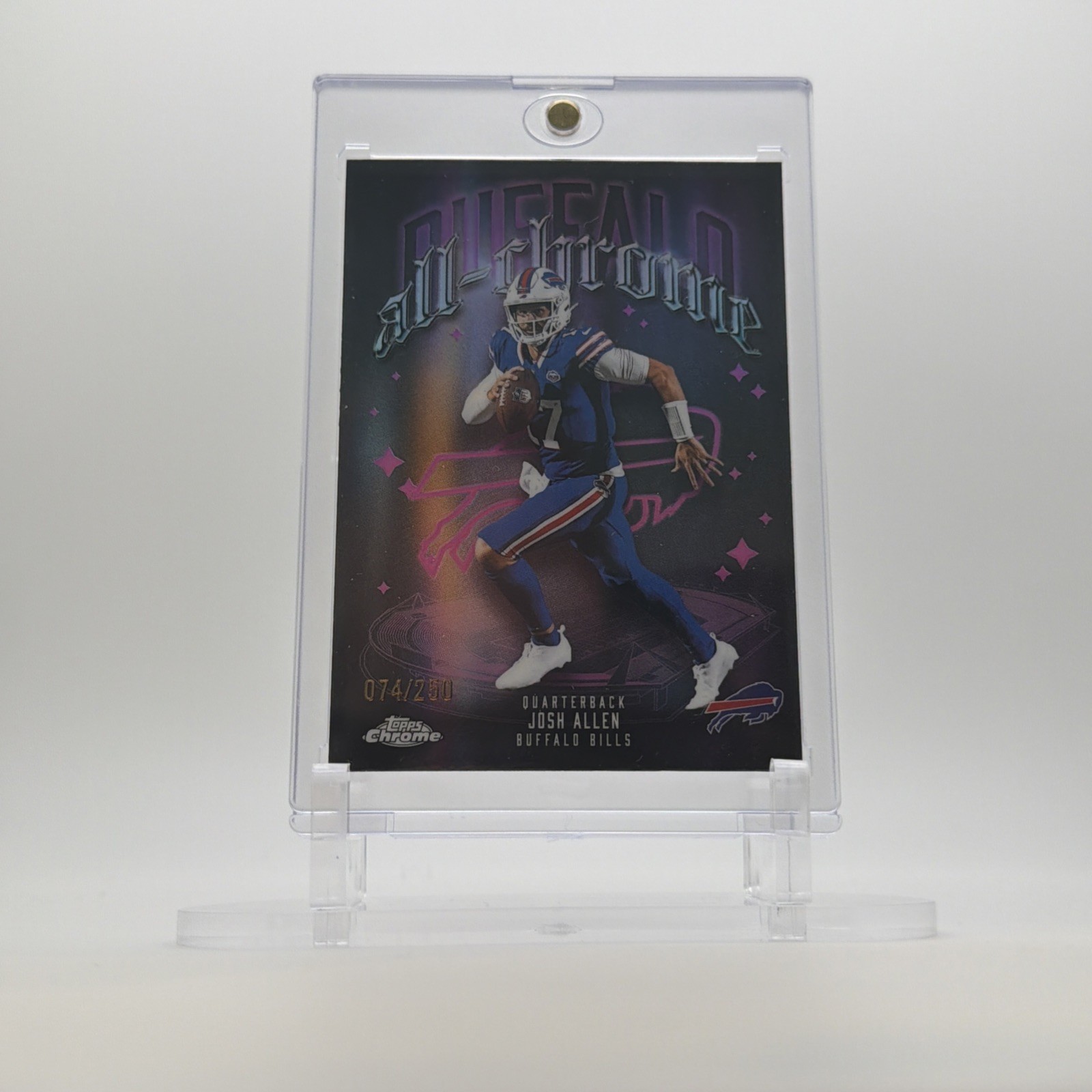 2025 Topps Chrome NFL Josh Allen Buffalo Bills - Pink All Chrome #ACT-2 - 74/250