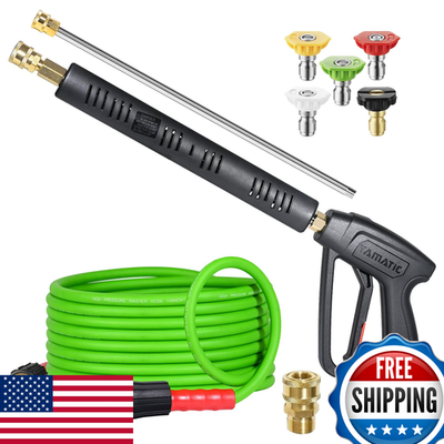 #ad Yamatic Pressure Washer Gun And Hose 25 Ft Flexible Hose Stainless Steel $114.99