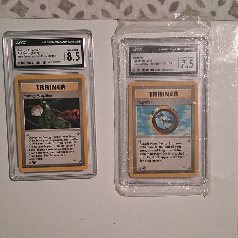 CGC Graded 1st Ed Pokemon Neo Destiny: Energy Amplifier & Magnifier