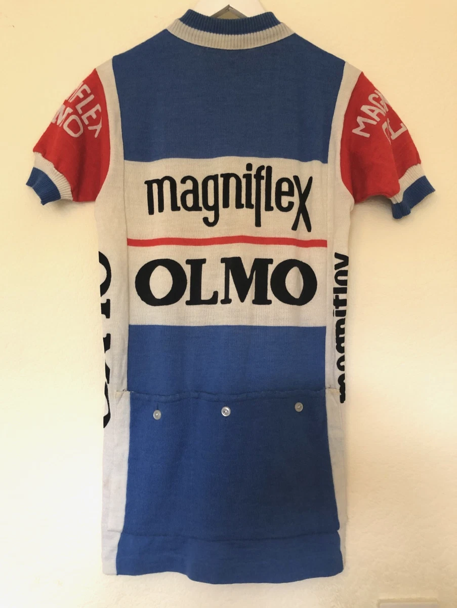 Camiseta de ciclismo vintage OLMO Magniflex 80 % lana, en muy buena condición, años 80