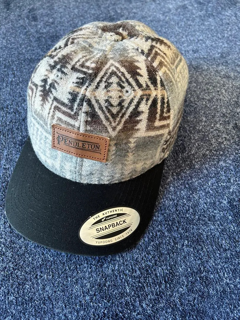 Pendleton Native Pattern Snapback Cap Gray Wool B… - image 1