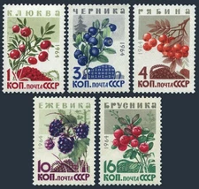 Russia 2975-2979, MNH. Michel 2996-3000. Wild Berries 1964.