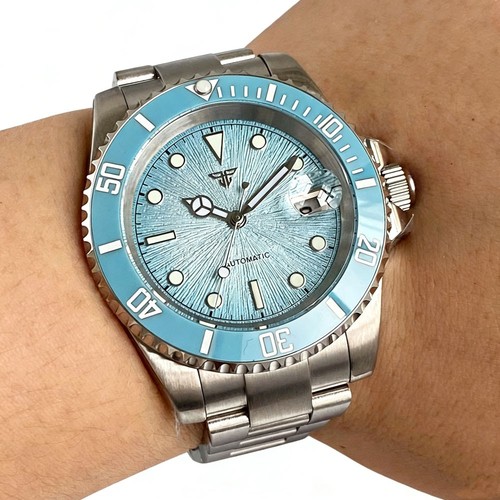 Tandorio Blue Dial 40mm Miyota 8215 PT5000 Mechanical 200M Diving Watch Men