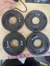 Lot Of 4 - 2 2.5lb CAP Barbell Olympic Grip Plate Heavy-Duty for Weightlifting