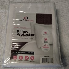 100 Cotton Pillow Protectors 4 Pack Standard Zippered Breathable White 20"x26"