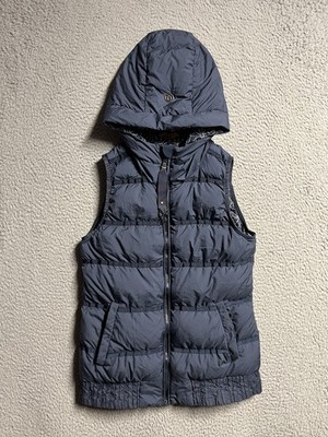 Lululemon Chilly Chill Puffy Vest Size S Navy Blue/Gingham Reversible Zip Hooded