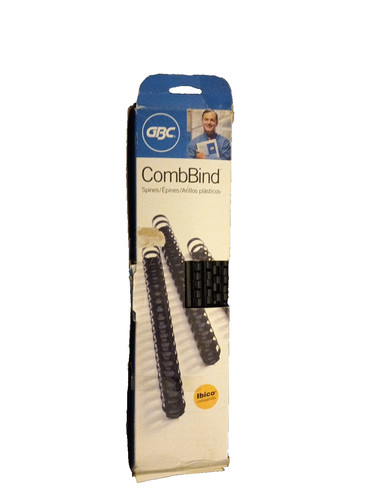 GBC CombBind Binding Spines Black for Letter Size 1/4" 2 Boxes of 45