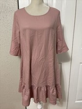 NEW BOOHOO Woman’s Ruffle Slute Sleeve Shirt Dress Pink sz 10
