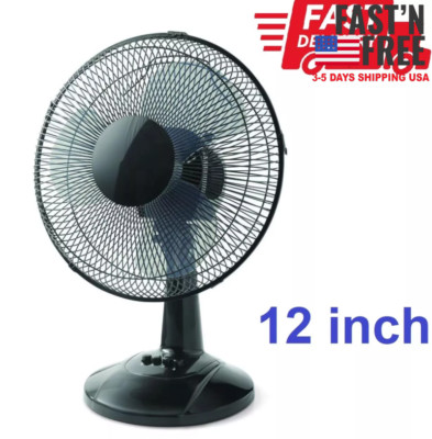 [HOT SALE] Mainstays 12'' 3-Speed Oscillating Table Fan, FT30-8MBB, Black, NEW
