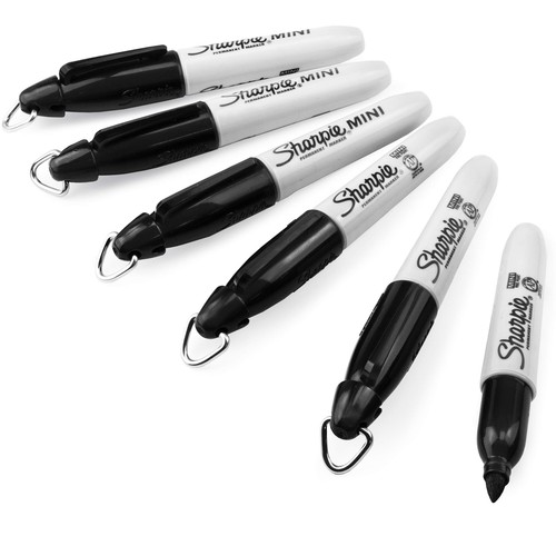 Sharpie Mini Permanentmarker - Kugelspitze - feine Spitze - schwarz - 6er Pack