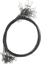 20pcs Heavy Duty Fishing Leaders: 19" Stainless Steel Wire Leaders Black with sn